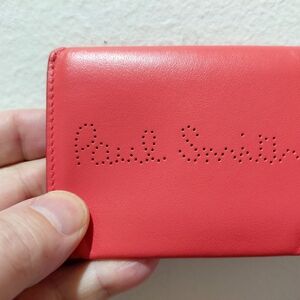 Paul Smith Men's Red Leather Card Holder 2 Pockets